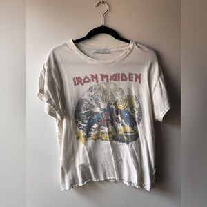 Daydreamer Iron maiden White Distressed T-Shirt